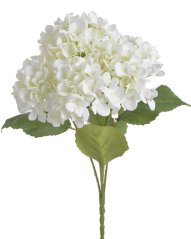 Kytice umělých hortenzií s 5 květy a listy, květ Ø 12cm, dl.celkem 50cm