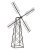 Kovová dekorace větrný mlýn H18cm, L10,5cm - patinovaný kov