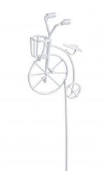 Kovová dekorace kolo zápich 25cm - bílé