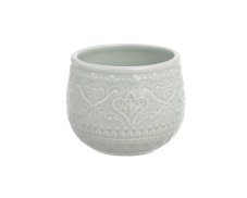 Dekorační keramická nádoba s ornamenty 10,5cm∅, 8cmH