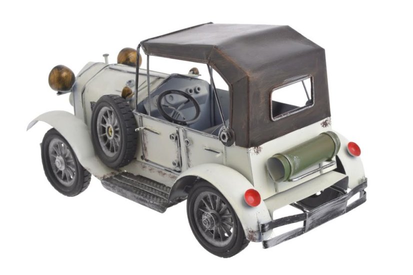 Dekorace kovové auto veterán 28.5cmLx13,5cmWx14,5cmH