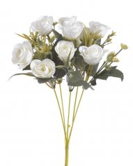 Kytice umělých růží s listy a doplňky, květ Ø 3,5cm/celkem dl.30 cm