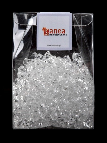 Dekorace krystalky s dirkou 1 x 1,5cm - 170g ( cca 300 ks)