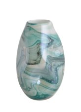 Skleněná váza Marble Blue 25,5 cm