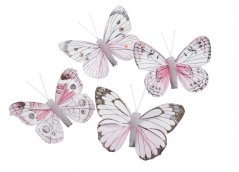 Dekorační plastový motýl na klipu různé druhy 8cm - 8ks