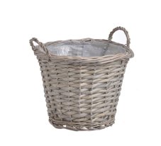 Proutěný košík s igelitem uvnitř  31 x H23 cm