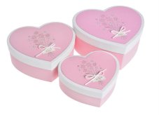 Sada flower box ve tvaru srdce 16x14x6cm, 19x17x7,5cm, 22x19,5x9cm - 3ks