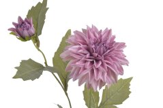 Umělá rozkvetlá dahlie s poupětem, květ Ø11cm/dl.65cm