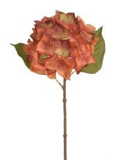 Květ hortenzie na stonku s listy - květ Ø 14 cm, dl. 36 cm