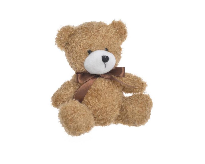 Dekorace sedící plyšový medvěd 12cmLx10cmWx13cmH