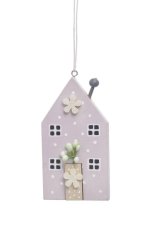 Dekorace dřevěný domek závěs 5,5cmL x 1cmW x 10cmH