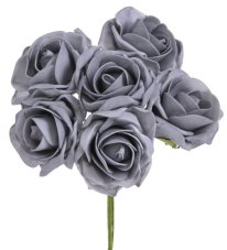 Pěnové růže na drátku, hlavička 8cm, drátek 25cm - 6 ks