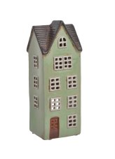 Keramický domek - svícen na light svíčku 9cmLx7,5cmWx22,5cmH
