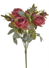 Kytice umělých růží - květ Ø 6 cm, celkem dl.38 cm
