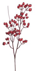 Podzimní dekorace - větvička hlohu s bobulemi, kuličky Ø 1,5cm/dl. 60cm