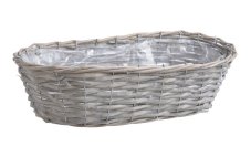Proutěná ošatka  na kovové konstrukci s nepropustnou výstelkou 43x20xH12cm