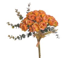 Kytička umělých růží 20 květů s listy a doplňky, hlava Ø 3,5cm, dl.32cm