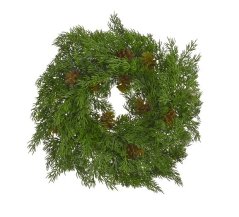 Dekorační věnec z umělé thuje se šiškami Ø 28cm