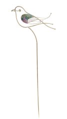 Dekorace kovový pták zápich .24,5cmLx0,5cmWx70,5cmH