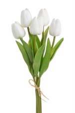 Svazek pěnových tulipánů s listy hlavička 4,5cm, dl. 32cm - 5ks
