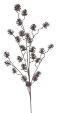 Osněžená umělá větvička se šiškami, dl. 65cm