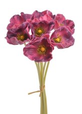 Svazek umělých anemonů, květ 5,5cm, dl.34cm - 6ks