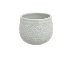 Dekorační keramická nádoba s ornamenty 10,5cm∅, 8cmH