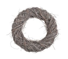 Dekorace věnec ze dvou druhů přírodního barveného proutí 30cm∅x6cmH