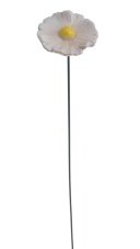 Dekorace keramický kvítek na drátku, .(5,5cm⌀x2,2cmH) 30cmH - zápich
