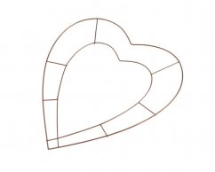 Dekorace srdce z mosazného drátu na aranžování 30,5cm