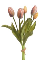 Svazek tulipánů z měkčeného plastu hlavička 6cm, celkem dl. 40 cm - 5ks
