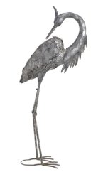 Dekorace plechová stojící volavka  42,5cmL x 18,5cmW x 94cmH