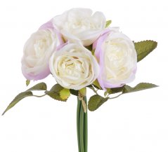 Růže s listy, svazek 6 stonků, dl. 25 cm, barva 8
