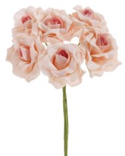 Hlavička pěnové růžičky na drátku Ø 6cm, drátek 25cm - 6ks