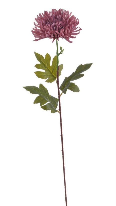 Umělá chryzantema s listy, 84 cm