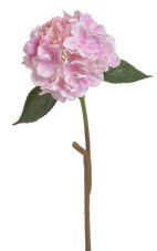 Květ umělé hortenzie na stonku s listy, květ Ø18cm/dl.59cm