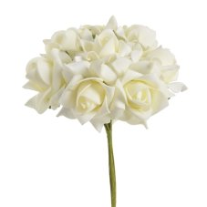 Svazek hlaviček pěnových růží na drátku Ø7cm/dl.25cm - 8ks