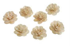 Dřevěný květ Wood rose Ø 4cm - 10 ks