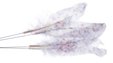 Přírodní barvené peří 8cm/zápich dl.20cm - 4ks