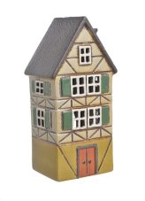 Keramický domek - svícen na light svíčku 13,5cmL x 10,5cmW x 26,5cmH