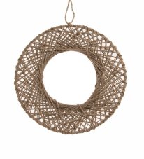 Věnec z provázků na drátěné konstrukci  .38cm∅x1,5cmH
