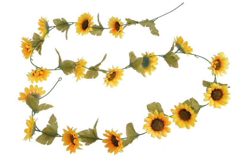 Girlanda z umělých slunečnic květ Ø8,5cm/dl.220cm