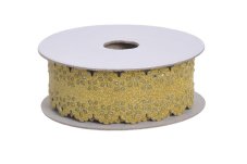 Samolepící brokátová perforovaná stuha 2,5cm/dl. 5 m - zlatá
