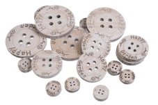Dřevěné knoflíky různé velikosti 2,5/5/7cm šedé 18ks výsek