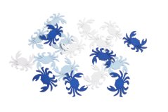 Malé dřevěné výseky - krab 5 cm, 18ks, mix barev