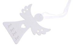 Vánoční dekorace dřevěný anděl 15x14cm výsek