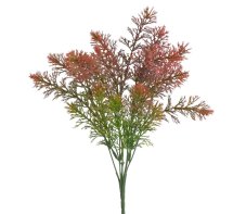 Umělá větvička dekorativní zeleně 38 cm – zeleno-vínová