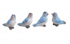 Dekorace figurka ptáček mix druhů 3,5cmLx1,5cmWx2cmH. - 4ks