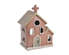 Keramický domek - svícen na light svíčku 11cmL x 6,5cmW x 15cmH