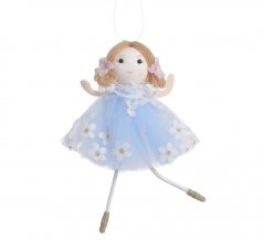 Dívka - závěsná textilní figurka 6 cm, barva BL